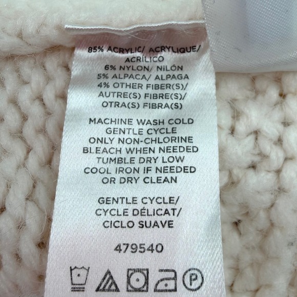 Lou & Grey Mock Neck Sweater Large Cream Ivory Chunky Knit Bauble Casual Norm - Picture 4 of 6